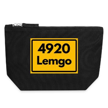 ALTE POSTLEITZAHL PLZ RETRO 4920 LEMGO NRW - Canvas Reißverschluss-Täschchen (18 x 19 cm) - Schwarz - Vorne