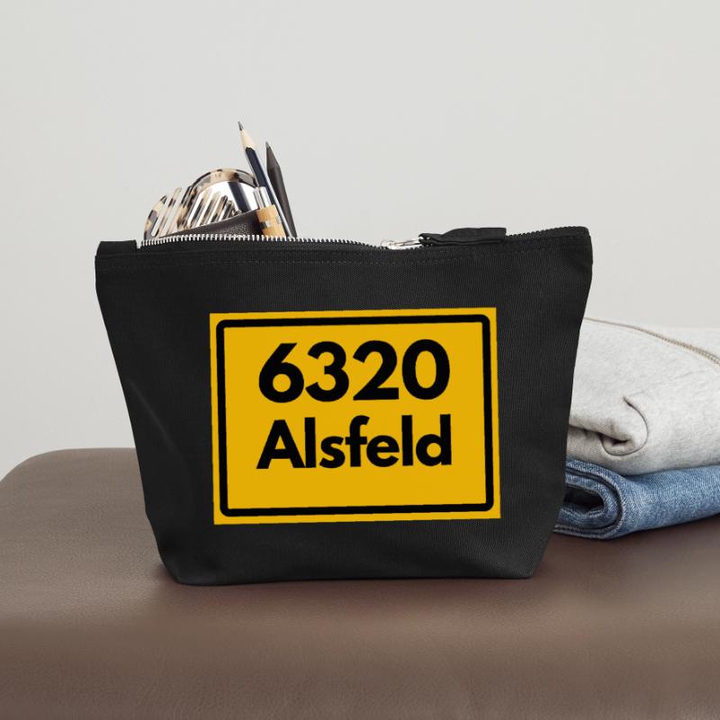 OLD POSTCODE POSTCODE RETRO 6320 ALSFELD – RATHAUS Canvas Zip Pouch 18 x 19 cm