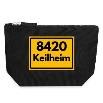 ALTE POSTLEITZAHL PLZ RETRO 8420 KELHEIM HEIMAT - Canvas Reißverschluss-Täschchen (18 x 19 cm) - Schwarz - Vorne