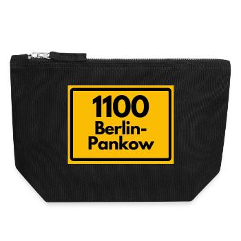 ALTE POSTLEITZAHL PLZ RETRO 1100 BERLIN PANKOW  - Canvas Reißverschluss-Täschchen (18 x 19 cm) - Schwarz - Vorne