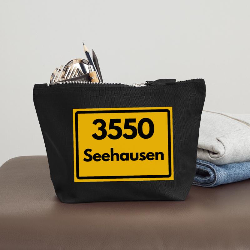 OLD POSTCODE POSTCODE 3550 SEEHAUSEN HEIMATSTOLZ Canvas Zip Pouch 18 x 19 cm