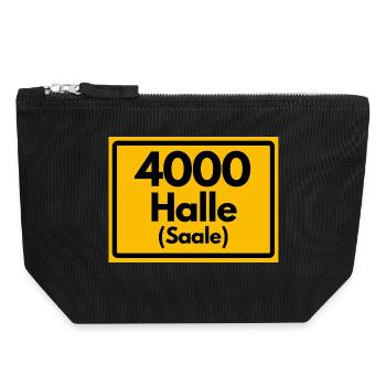 ANCIEN CODE POSTAL 4000 HALLE SAALE HEIMATSTOLZ - Pochette zippée en toile 18 x 19 cm - noir - Devant