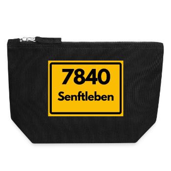 ALTE POSTLEITZAHL PLZ, BRANDENBURG 7840 SENFTLEBEN - Canvas Reißverschluss-Täschchen (18 x 19 cm) - Schwarz - Vorne