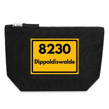 ANCIEN CODE POSTAL 8230 DIPPOLDISWALDE SAXONY - Pochette zippée en toile 18 x 19 cm - noir - Devant