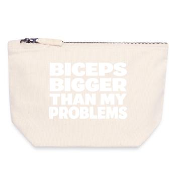 Lustiges Fitness Shirt für Gym Männer Bizeps - Canvas Reißverschluss-Täschchen (18 x 19 cm) - Naturweiß - Vorne