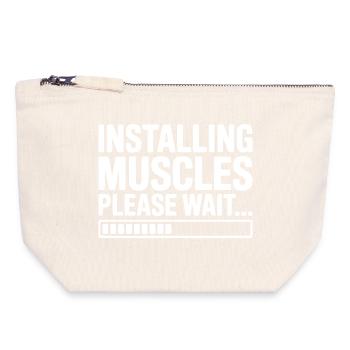 Installing Muscles Please Wait... - Canvas Zip Pouch 18 x 19 cm - nature - Front