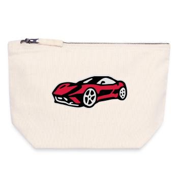 ferari - Canvas Reißverschluss-Täschchen (18 x 19 cm) - Naturweiß - Vorne