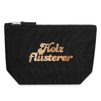 Holz Tischler Fan coole lustige Sprüche Maserung - Canvas Reißverschluss-Täschchen (18 x 19 cm) - Schwarz - Vorne