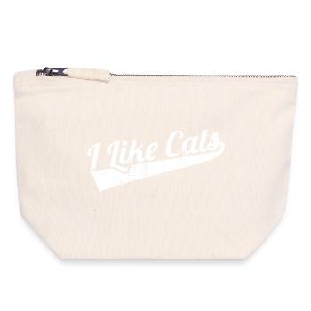 I like cats - Canvas Zip Pouch 18 x 19 cm - nature - Front