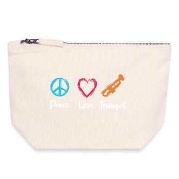 Peace Love Trumpet - Canvas Zip Pouch 18 x 19 cm - nature - Front