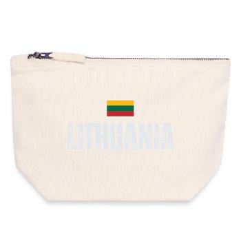 Lithuanian pride, flag of Lithuania - Canvas Zip Pouch 18 x 19 cm - nature - Front