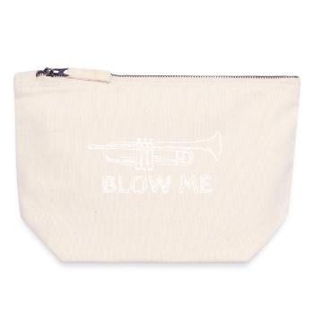 Funny Slogan Trumpet Sketch - Canvas Zip Pouch 18 x 19 cm - nature - Front