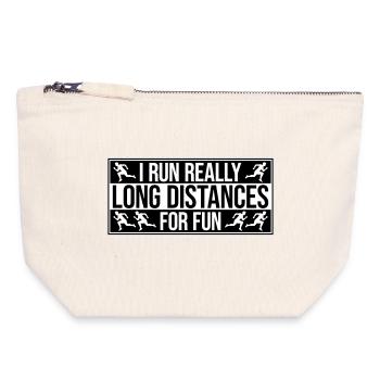 I Run Really Long Distances For Fun Marathon Sport - Canvas Reißverschluss-Täschchen (18 x 19 cm) - Naturweiß - Vorne