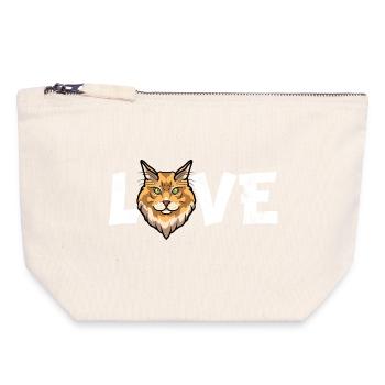 Maine Coon Cat LOVE Cute Kitten Pet Owner Gift - Canvas Zip Pouch 18 x 19 cm - nature - Front