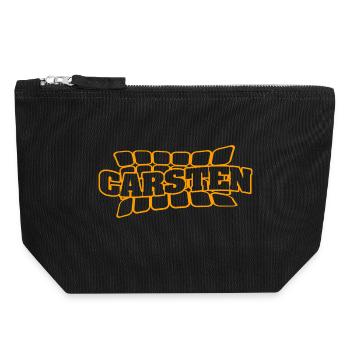 Carsten comme prénom - Pochette zippée en toile 18 x 19 cm - noir - Devant