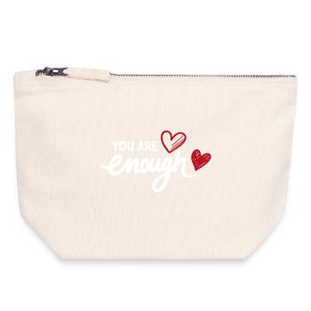 Déclaration de pleine conscience sur le cœur - Pochette zippée en toile 18 x 19 cm - blanc naturel - Devant