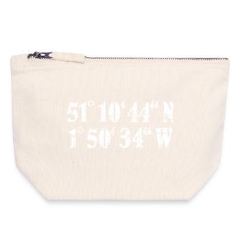 Stonehenge Coordinates Vintage White (FR) - Pochette zippée en toile 18 x 19 cm - blanc naturel - Devant