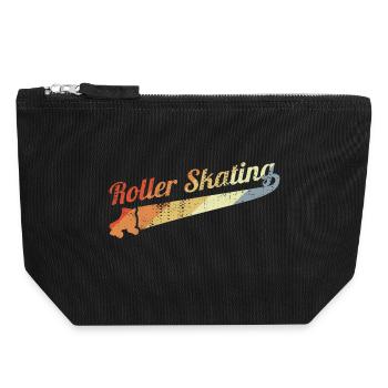 Vintage Rollschuhlaufen - Canvas Reißverschluss-Täschchen (18 x 19 cm) - Schwarz - Vorne