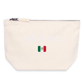 Drapeau du Mexique, fierté mexicaine - Pochette zippée en toile 18 x 19 cm - blanc naturel - Devant