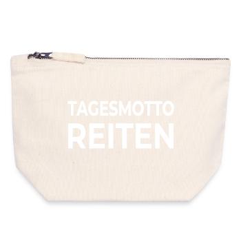 Chevaucher - Pochette zippée en toile 18 x 19 cm - blanc naturel - Devant