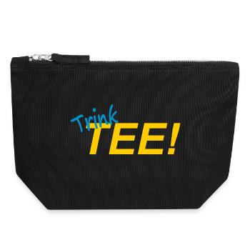 TRINK TEE! - Canvas Reißverschluss-Täschchen (18 x 19 cm) - Schwarz - Vorne