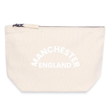 Texte du cercle de Manchester, Angleterre - Pochette zippée en toile 18 x 19 cm - blanc naturel - Devant