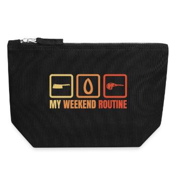 My Weekend Routine - Canvas Zip Pouch 18 x 19 cm - black - Front