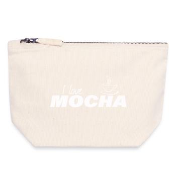 J’adore le MOKA - Pochette zippée en toile 18 x 19 cm - blanc naturel - Devant