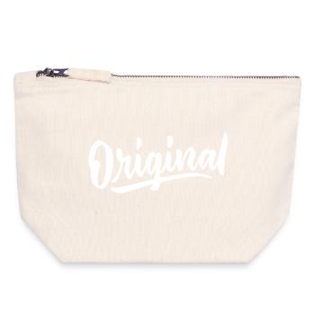 Langue source - Pochette zippée en toile 18 x 19 cm - blanc naturel - Devant