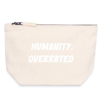 Humanité - Pochette zippée en toile 18 x 19 cm - blanc naturel - Devant