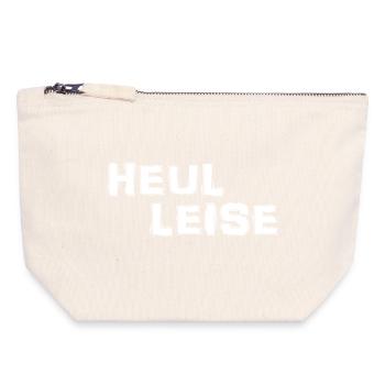 hurler doucement - Pochette zippée en toile 18 x 19 cm - blanc naturel - Devant