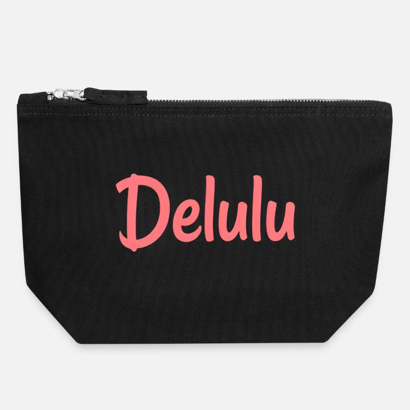 delulu - Canvas Reißverschluss-Täschchen (18 x 19 cm) - Schwarz