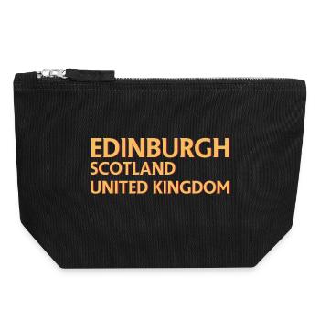 Édimbourg – Écosse Textdesign - Pochette zippée en toile 18 x 19 cm - noir - Devant