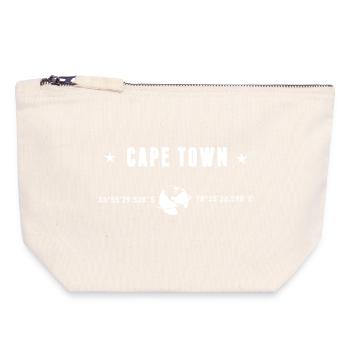 Le Cap Coordonnées Typographie Blanche - Pochette zippée en toile 18 x 19 cm - blanc naturel - Devant