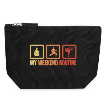 Karateka Weekend Routine - Canvas Zip Pouch 18 x 19 cm - black - Front