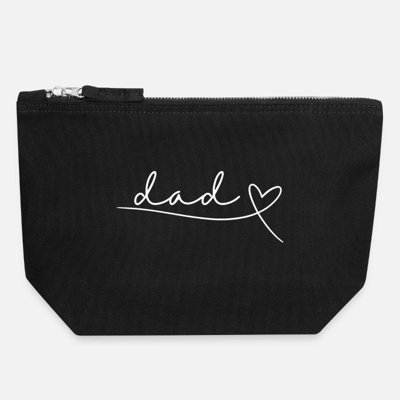 Dad Vater Papa Geschenk Vatertag Geburt Baby, Herz - Canvas Reißverschluss-Täschchen (18 x 19 cm) - Schwarz