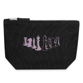 Échiquier minimaliste Chess Silhouette - Pochette zippée en toile 18 x 19 cm - noir - Devant