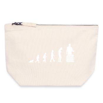 Evolution from baby to bricklayer / profession - Canvas Zip Pouch 18 x 19 cm - nature - Front