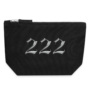 Angel Number 222 Alignment  - Canvas Zip Pouch 18 x 19 cm - black - Front
