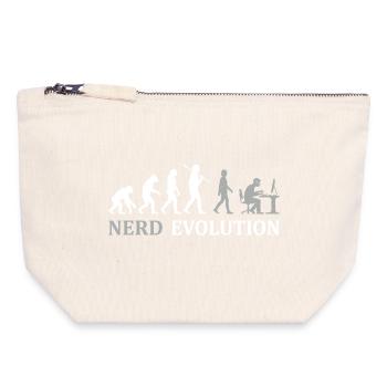 Nerd Evolution – Vom Affen zum PC-Profi - Canvas Reißverschluss-Täschchen (18 x 19 cm) - Naturweiß - Vorne