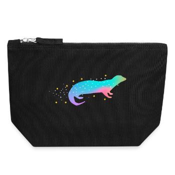 Dégradé de loutre de mer - Pochette zippée en toile 18 x 19 cm - noir - Devant