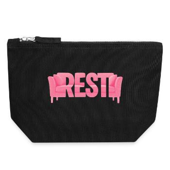 Rest Typography Sofa Pink Design - Canvas Zip Pouch 18 x 19 cm - black - Front