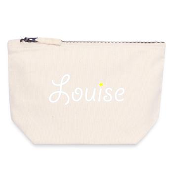 Louise - Pochette zippée en toile 18 x 19 cm - blanc naturel - Devant
