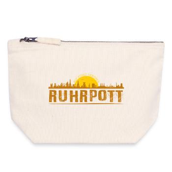 Silhouette de Ruhrpott - Pochette zippée en toile 18 x 19 cm - blanc naturel - Devant
