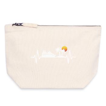 Cruise Ship Vacation Heartbeat - Canvas Zip Pouch 18 x 19 cm - nature - Front
