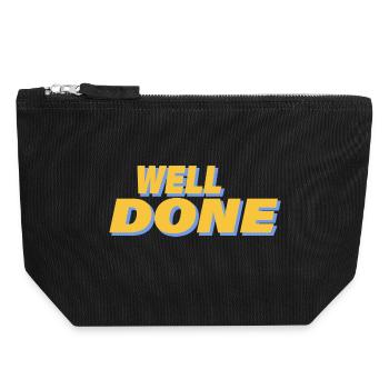 WELL DONE - Canvas Zip Pouch 18 x 19 cm - black - Front