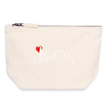 Urban Skyline Heartbeat - Canvas Zip Pouch 18 x 19 cm - nature - Front