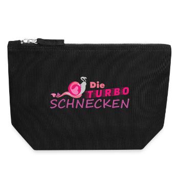 Muddy run shirt mud Matsch Laufshirt Team Schnecke - Canvas Reißverschluss-Täschchen (18 x 19 cm) - Schwarz - Vorne