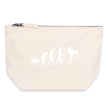Development of a kickboxer - Canvas Zip Pouch 18 x 19 cm - nature - Front