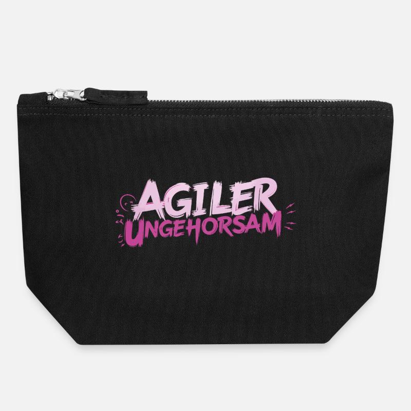 Désobéissance agile - Pochette zippée en toile 18 x 19 cm - noir